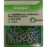 Kit 22 Hembrillas Cerradas Zincadas Plata 14x25